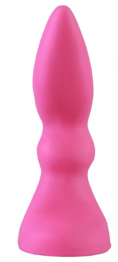 Розовая изогнутая анальная пробка - 10 см. - 1