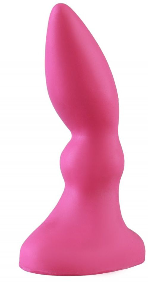 Розовая изогнутая анальная пробка - 10 см. - 2