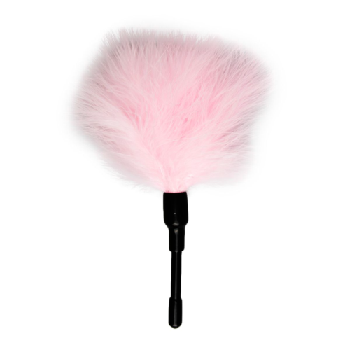 Розовый мини-тиклер с перышками - 17 см. - 0