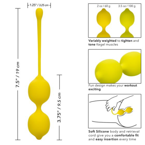 Набор вагинальных шариков-лимонов Kegel Training Set Lemon - 5