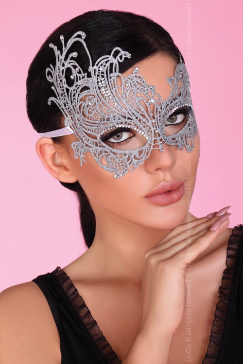 Серебристая ажурная маска Mask Silver - 0