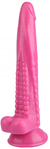 Розовый анальный реалистичный стимулятор на присоске - 25,5 см. - 0