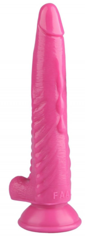 Розовый анальный реалистичный стимулятор на присоске - 25,5 см. - 2