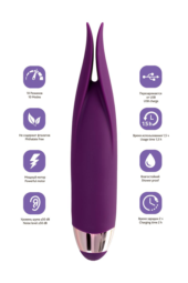 Фиолетовый клиторальный вибростимулятор FLO - 18,5 см. - 9