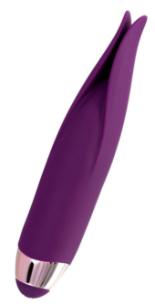 Фиолетовый клиторальный вибростимулятор FLO - 18,5 см. - 0