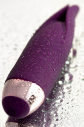 Фиолетовый клиторальный вибростимулятор FLO - 18,5 см. - 12