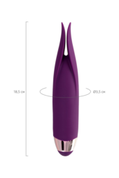 Фиолетовый клиторальный вибростимулятор FLO - 18,5 см. - 8