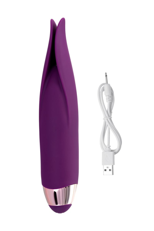 Фиолетовый клиторальный вибростимулятор FLO - 18,5 см. - 4