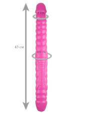 Розовый двухсторонний спиралевидный фаллоимитатор - 43 см. - 1