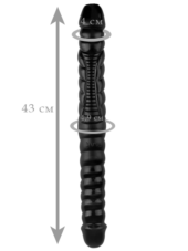 Черный двухсторонний спиралевидный фаллоимитатор - 43 см. - 1