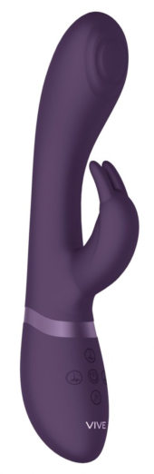 Фиолетовый вибромассажер-кролик Cato - 21,5 см. - 0