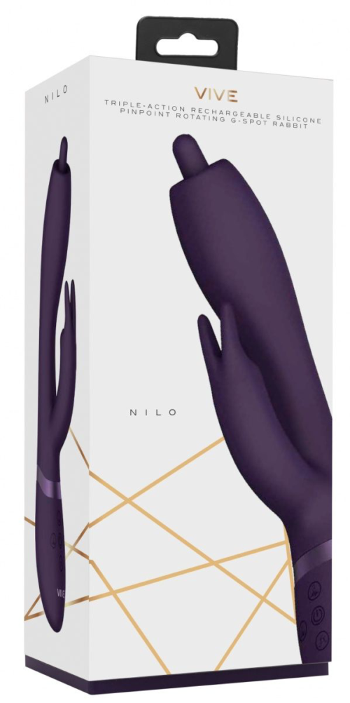 Фиолетовый вибромассажер-кролик Nilo - 22 см. - 2