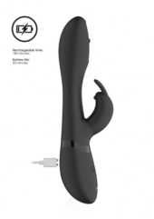 Черный вибромассажер-кролик Mira - 21,5 см. - 1