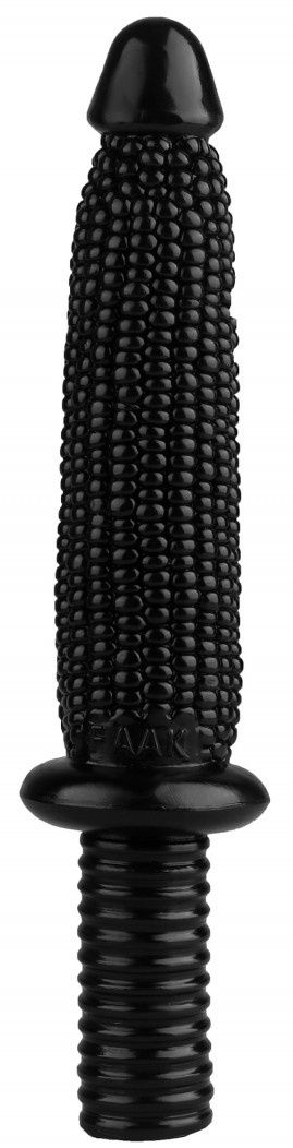 Черный анальный реалистичный стимулятор Кукуруза - 33,5 см. - 0