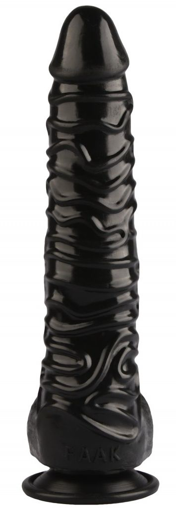 Черный реалистичный фаллоимитатор на присоске - 26,5 см. - 3
