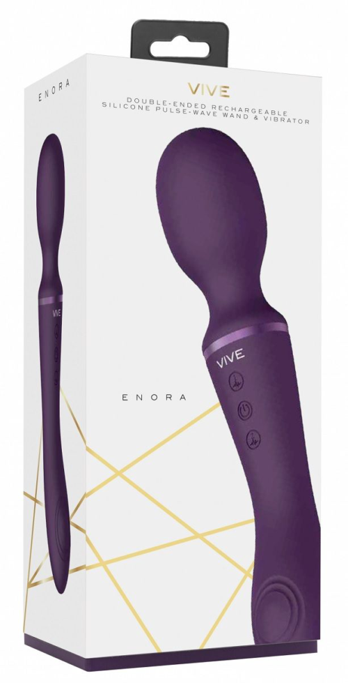 Фиолетовый вибромассажер Enora - 22 см. - 3