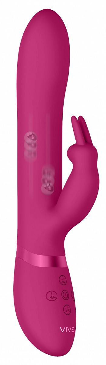 Розовый вибромассажер-кролик Amoris - 23 см. - 0