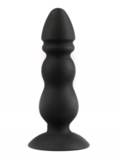 Черный конический анальный виброплаг - 11,3 см. - 0