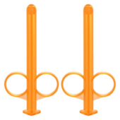 Набор из 2 оранжевых шприцов для введения лубриканта Lube Tube - 0