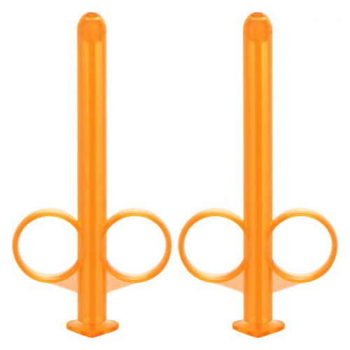 Набор из 2 оранжевых шприцов для введения лубриканта Lube Tube - 0
