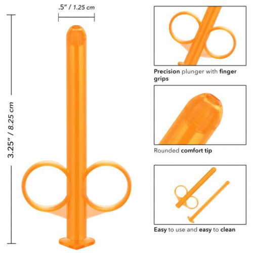Набор из 2 оранжевых шприцов для введения лубриканта Lube Tube - 2
