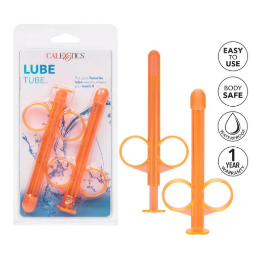 Набор из 2 оранжевых шприцов для введения лубриканта Lube Tube - 3