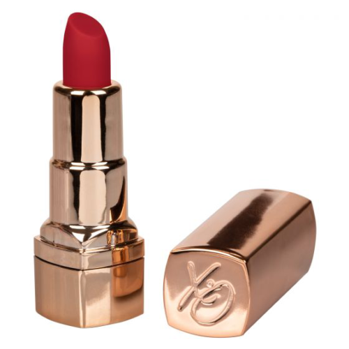 Золотистый вибратор-помада с красным мягким кончиком Hide Play Rechargeable Lipstick - 0
