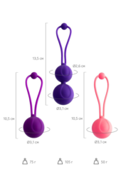 Набор из 3 вагинальных шариков BLOOM разного цвета - 7
