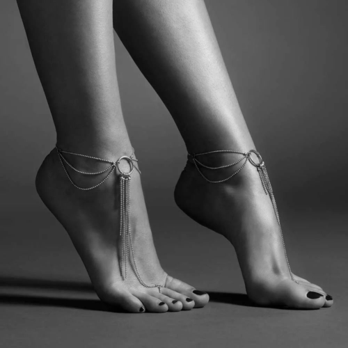Серебристые браслеты на ноги Magnifique Feet Chain - 0
