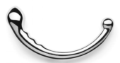Серебристый фаллоимитатор в форме дуги Hoop - 19,7 см. - 0