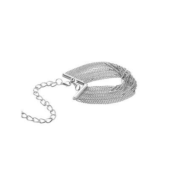 Серебристые наручники Magnifique с цепочкой - 1