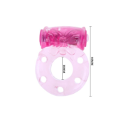 Розовое эрекционное кольцо с бабочкой на вибропуле - 2