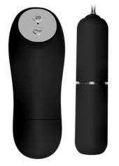 Черная вибропуля MAGIC X20 с пультом ДУ - 10 см. - 0