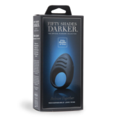 Тёмно-синее эрекционное кольцо Release Together USB Rechargeable Cock Ring - 3