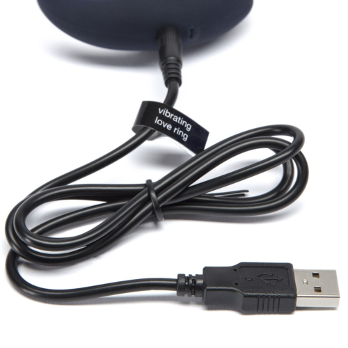 Тёмно-синее эрекционное кольцо Release Together USB Rechargeable Cock Ring - 2