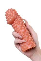 Реалистичная насадка на пенис с бугорками - 16,5 см. - 6