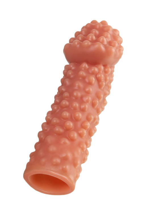 Реалистичная насадка на пенис с бугорками - 16,5 см. - 0
