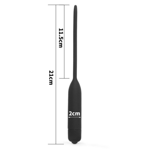 Черный уретральный виброплаг Silicone Vibrating Urethral Dilator - 21 см. - 4