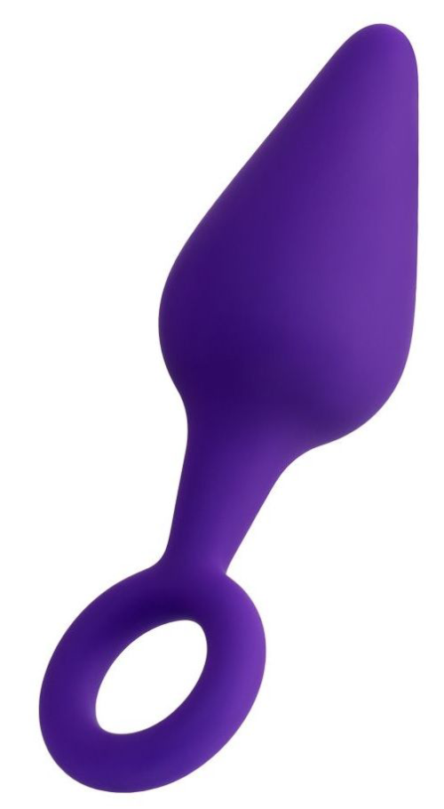 Фиолетовая анальная втулка Bung с петелькой - 11,5 см. - 0