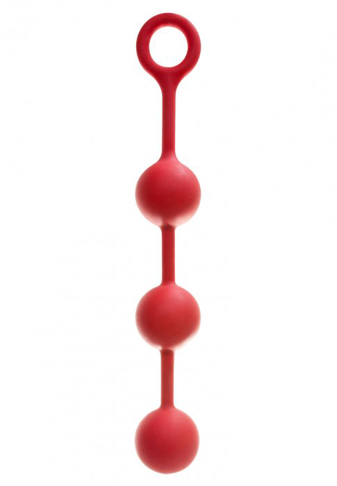 Гигантские красные анальные шарики из силикона - 42 см. - 0