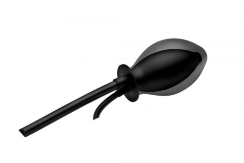 Черная анальная пробка с расширением Isabella Sinclaire Inflatable Enema Plug - 11,4 см. - 3