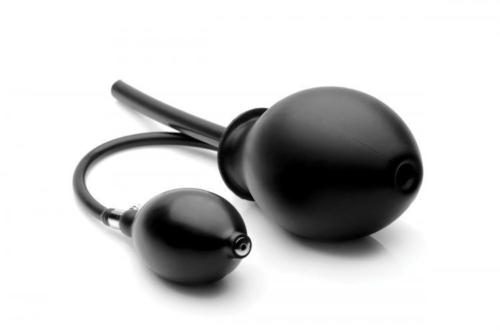 Черная анальная пробка с расширением Isabella Sinclaire Inflatable Enema Plug - 11,4 см. - 2