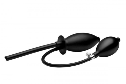 Черная анальная пробка с расширением Isabella Sinclaire Inflatable Enema Plug - 11,4 см. - 0
