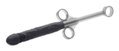 Черный шприц в форме пениса для введения лубриканта Jizz Shooter Silicone Dildo Lube - 19,7 см. - 0