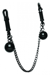 Зажимы для сосков с утяжелителями и цепочкой Clamps with Ball Weights and Chain - 0