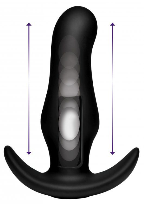 Черная анальная вибропробка Kinetic Thumping 7X Prostate Anal Plug - 13,3 см. - 0
