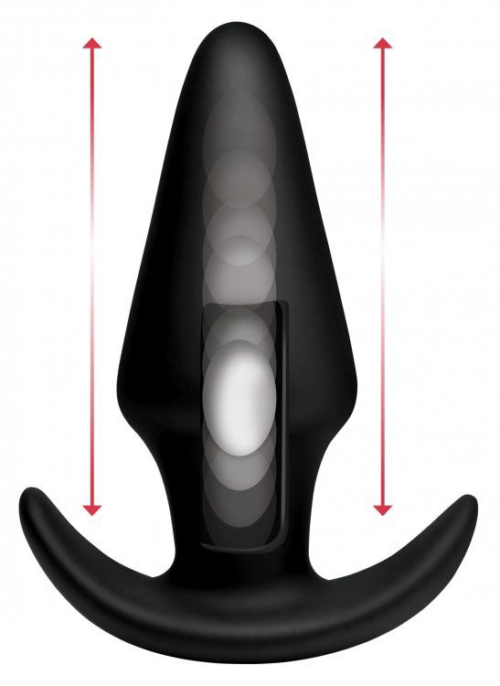 Черная анальная вибропробка Kinetic Thumping 7X Large Anal Plug - 13,3 см. - 1