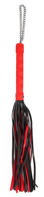 Красно-черная многохвостая плеть-флоггер - 40 см. - 0