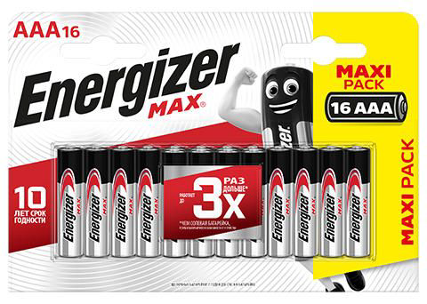 Батарейки Energizer MAX E92 1.5V типа ААА - 16 шт. - 0