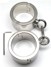 Серебристые металлические гладкие наручники - 2